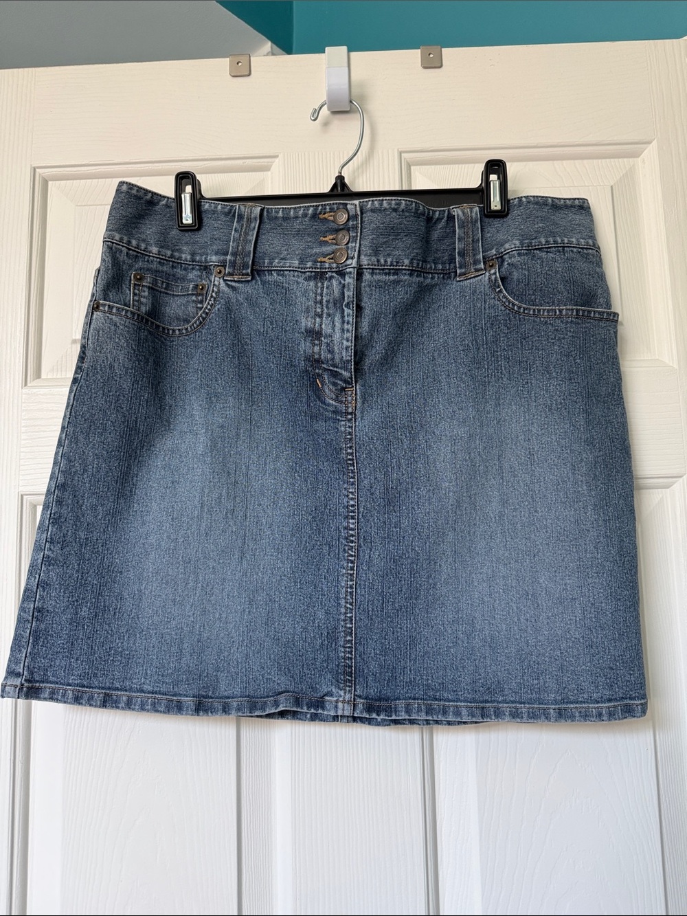 LOFT Classic Blue Denim Mini Skirt